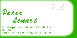 peter lenart business card